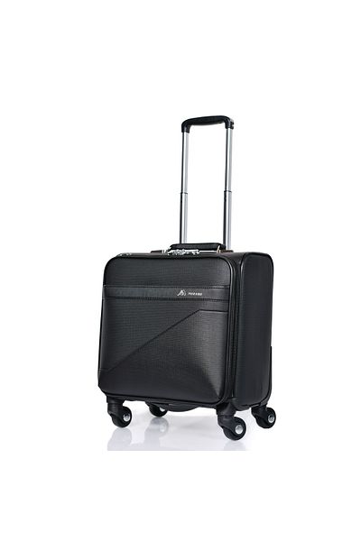 MORANO Morano Leather Cabin Luggage 16 Inch Lightweight Portable Wheeled Suitcase