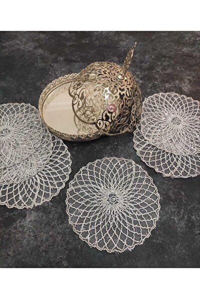 Çt Çeyizci Tekstil Sunumluk Peçete, Gri Kokteyl Peçetesi, Kahve Yanı Sunumluk, Bardak Altlığı 6 Adet Sunum Peçetesi