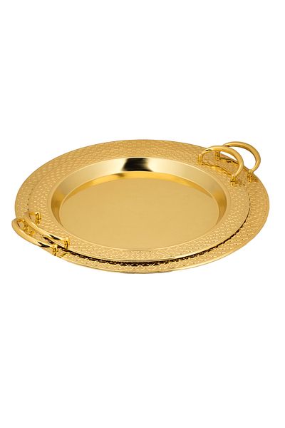 ALSAIF 2-pieces Serving Tray Set, Modern And Elegant Design That Adds Touch To Any Space, Gold