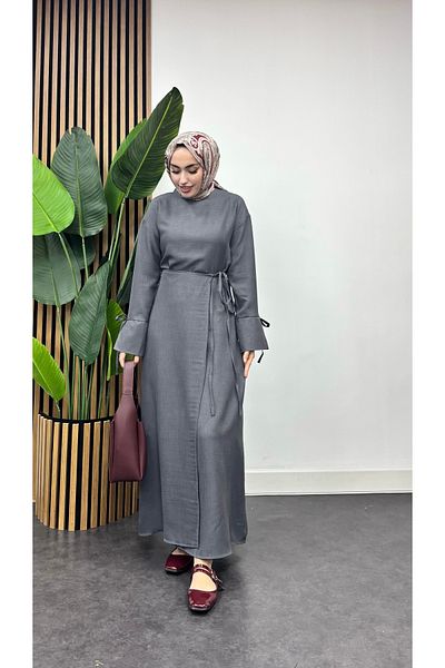 FREEMİH TEKSTİL Double Suit with Linen Skirt and Drawstring at the Waist