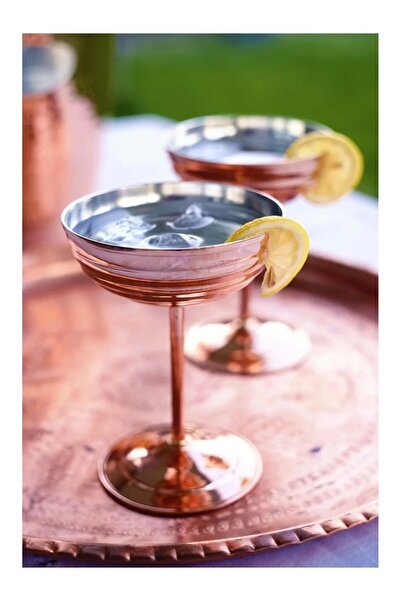 Bakır Concept Copper Colored Sliced Goblet Model - Pack of 2