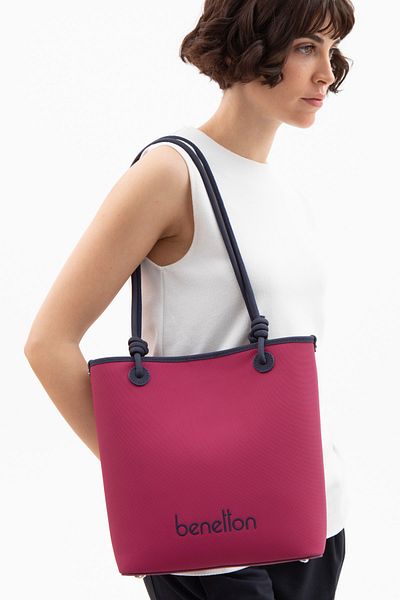 United Colors of Benetton Benetton Women's Shoulder Bag - Plum-Navy Bnt1616