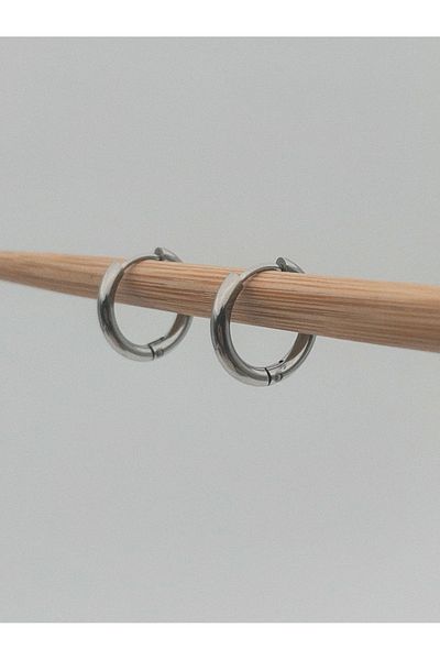 Siya Silver 316L Surgical Steel Unisex Silver Color Hoop Earrings-1.7 cm