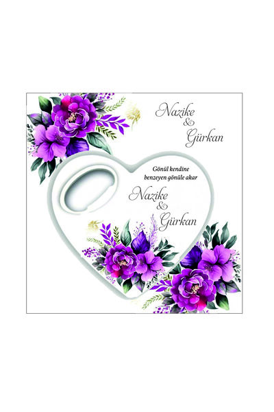 Ege ajans 10 adet (kartlı ve jelatinli) nişan, nikha, söz kalp açacak magnet