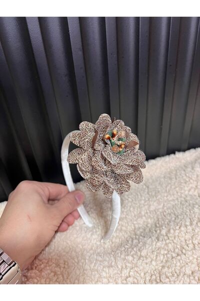 Filizdens Kids Girl's Satin Covered Floral Children's Crown-Buckle
