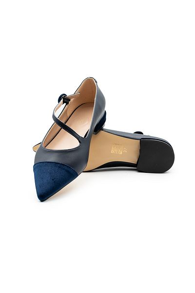 ANTEPSEPETİ Dark Blue Strap Shoes