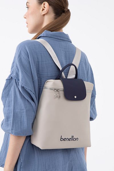 United Colors of Benetton Rucsac Beneton pentru femei - Stone și bleumarin BNT1608