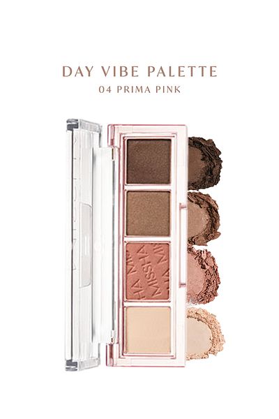 Missha 4-Piece Eyeshadow Palette Containing Intensely Pigmented Matte and Shimmering Shades Day Vibe Palette ( # 4 Prima Pink)