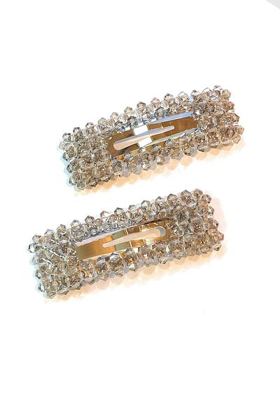 New Obsessions Lorenza Crystal Quadrilateral Collet Buckle Set 2 Pack