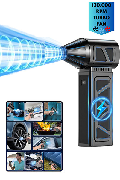 VOOKA Turbo Fan Mini Jet Fan Şiddetli Fan Hava Kompresör 130.000RPM Şarjlı Taşınabilir 3 Kademe