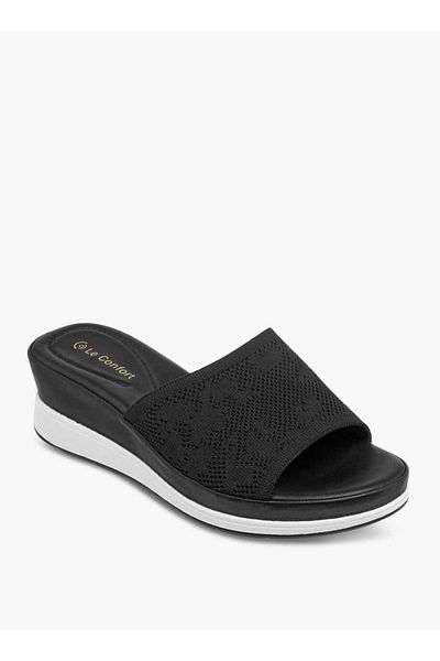 Le Confort Mesh Textured Slip-On Sandals with Wedge Heels