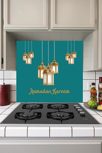 Tilki Dünyası Ramadan Themed Self Adhesive Kitchen Stove Back Foil - 13