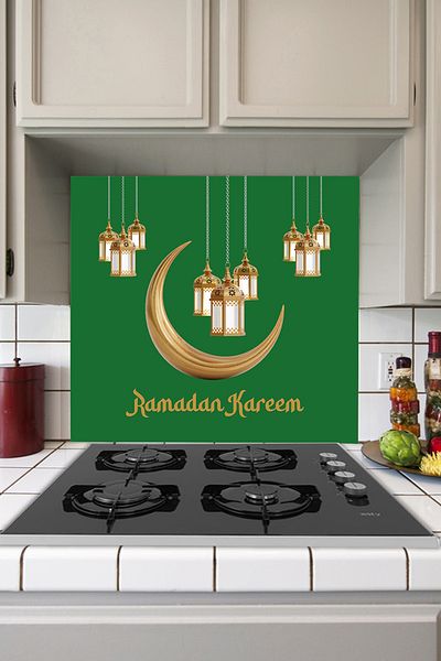 Tilki Dünyası Ramadan Themed Self Adhesive Kitchen Stove Back Foil - 16