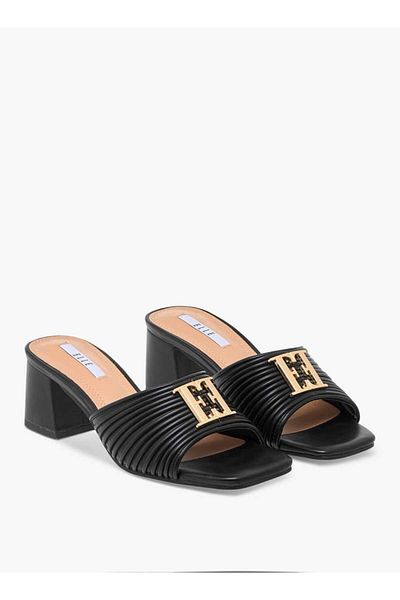 ELLE Women's Logo Accent Slip-On Sandals with Block Heels