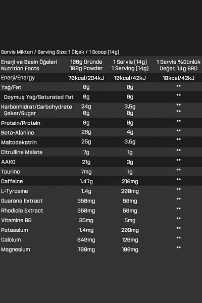 Proftein Extreme Pre-Workout Apple Flavored 30 Serve