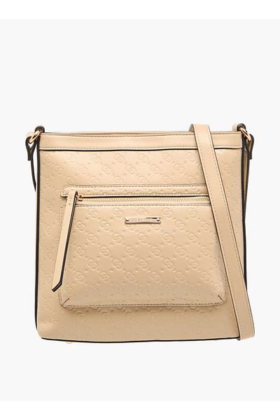 Celeste Monogram Embossed Crossbody Bag with Adjustable Strap