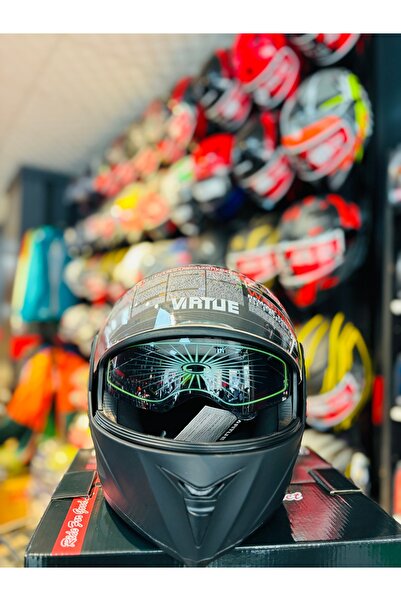 Universal ÜNİVERSAL VIRTUE ÇENE AÇILIR GÜNEŞ VİZÖRLÜ MOTOSİKLET KASKI (MAT SİYAH)