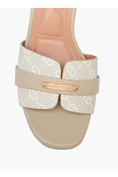 Celeste Women's Monogram Print Slip-On Sandals with Flared Heels