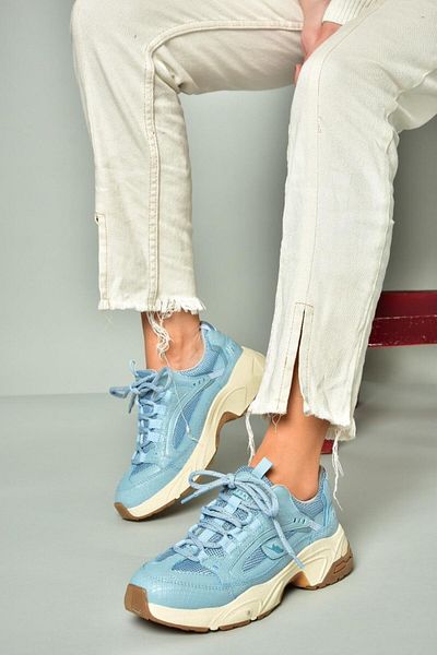 Fox Shoes U 312414209   Pantofi sport albastri cu talpă groasă