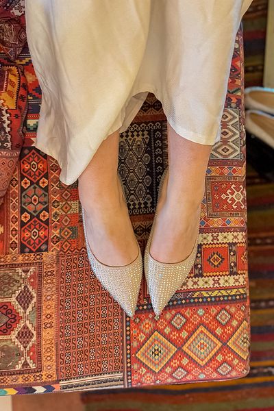 SHOEBELLAS Γυναικείες μπαλαρίνες Petri Beige Stone Coated με λεπτομέρειες