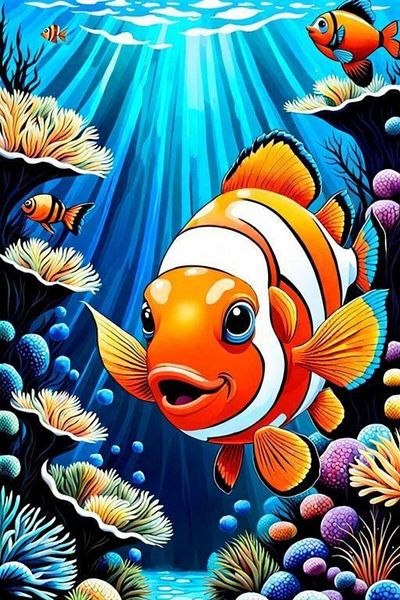 pixartsanat Small Nemo Pixart Art Diamond Mosaic Painting Kids Special 30X40