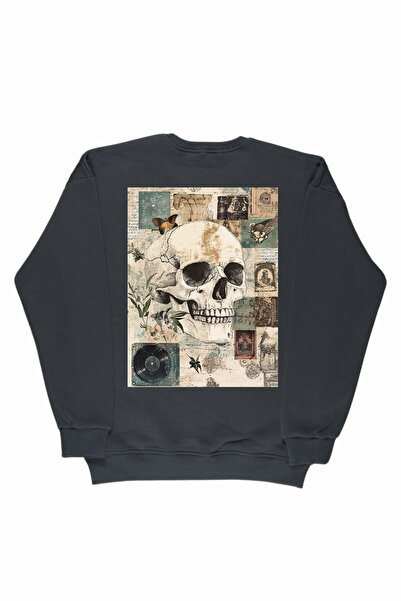 By Caspita Fashion Lenithra Skull Back Štampano Unisex Oversize kroj Dimljena...