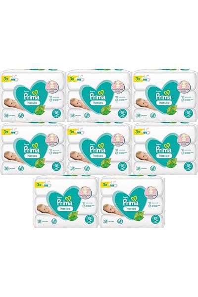 Prima Wet Towel Wipes Plant Based Unscented for Sensitive Skin (SET OF 24) (8PK*3) 1248 Sheets