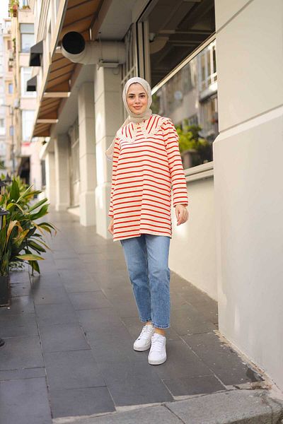 Lamazi Veil Lace Collar 100% Cotton Women's Tunic - Daily Use