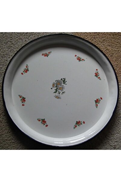 Muhtelif أدوات مائدة صينية مطلية بالمينا - صينية تقديم طعام من الزنك وطاولة أرضية ~50 سم