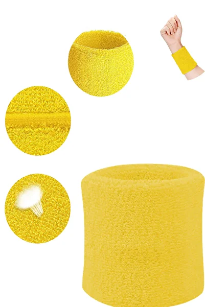 Elif Mira 2 Pcs Solid Color Sports Fitness Sweat Towel Hand Wristbands Cotton Lycra