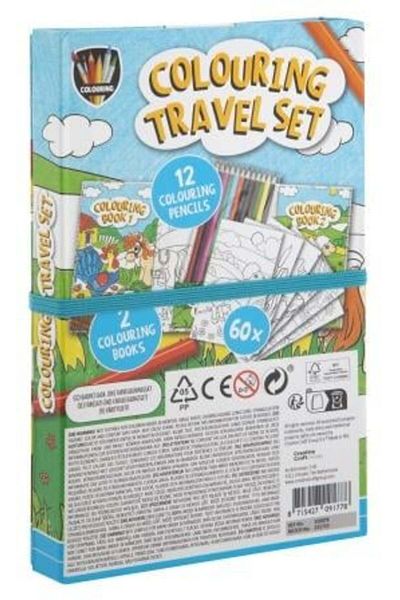GRAFİX Creative pocket set, 2 coloring books and pencils, farm animals, Grafix