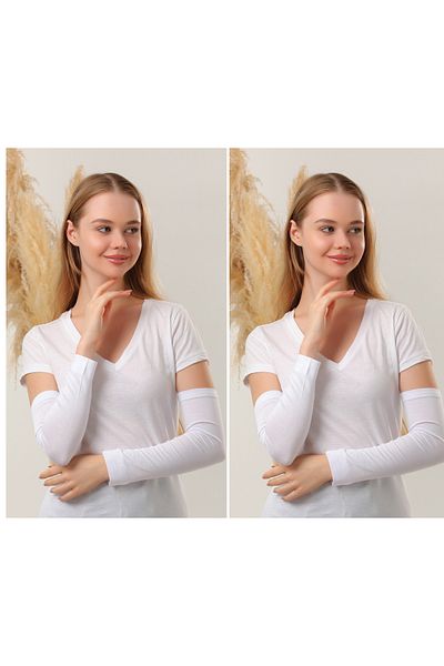 Melodi Scarf Hijab Sleeves Set of 2 White White Prayer Sleeves Sports Sleeves