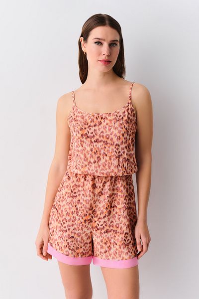 SUWEN Ολόσωμη φόρμα Leopard Shorts