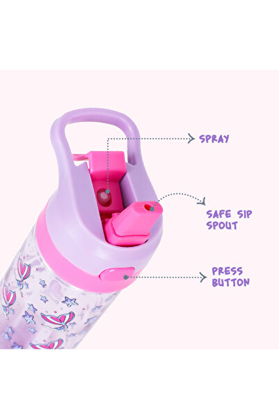 Eazy Kids Tritan Water Bottle with Spray Mermaid Pink, 420ml