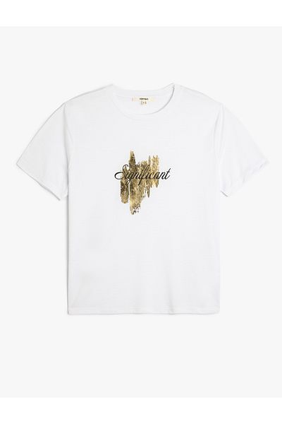 Koton Tricou imprimat cu mânecă scurtă cu decolteu