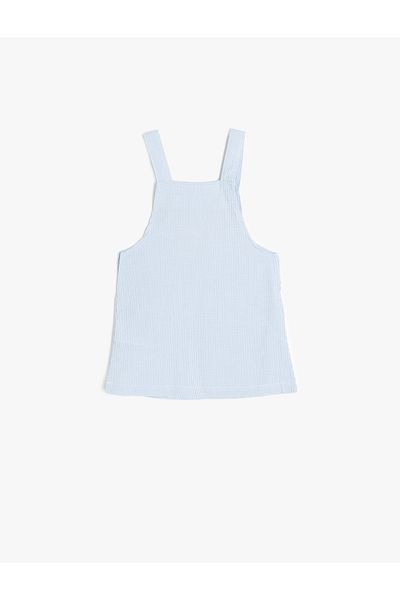 Koton Rochie Gilet cu bretele din bumbac cu detaliu broderie cu flori