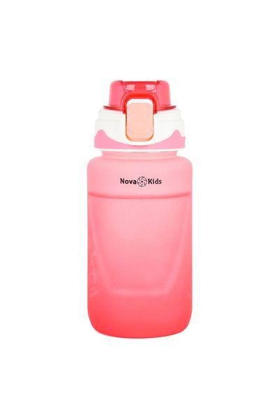 NovaKids Water Bottle 550ml with Straw - Pink