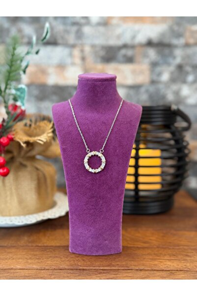 B&N AKSESUAR Zarif Taşlı Halka Kolye