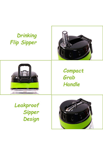 Eazy Kids Tritan Water Bottle w / Carry handle, Gen Z - Black, 650ml