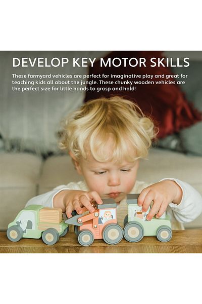 Orange Tree Toys Πράσινο ξύλινο τρακτέρ, Orange Tree Toys