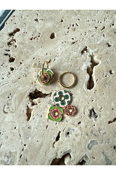 TAKI BY EKİN Çelik charm halka küpe