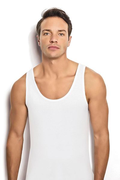 Jiber Men's Economical 2-Piece Boxed Bamboo Anti-Sweat Undershirt