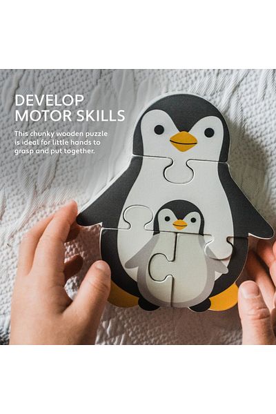 Orange Tree Toys Ξύλινο παζλ πιγκουίνος, παιχνίδια πορτοκαλί δέντρου