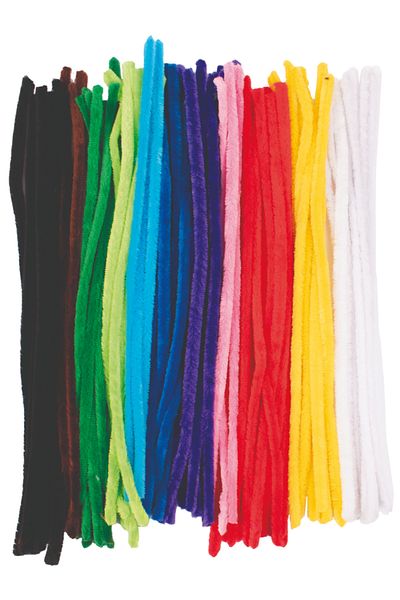 Playbox Set 100 bucati sarma plusata groasa 1.5 cm diametru, 50 cm lungime culori asortate