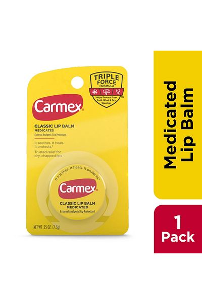Carmex Medicated Classic Lip Balm Jar Lip Balm 0.25 oz 7.5 Gr