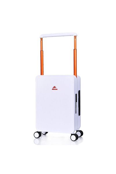 MORANO Morano Cabin Suitcase 20 Inch 4 Wheel Spinner with TSA Lock White