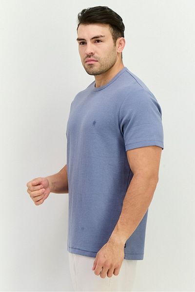French Connection Men Crew Neck Short Sleeves Brand Logo T-shirt, Light Blue