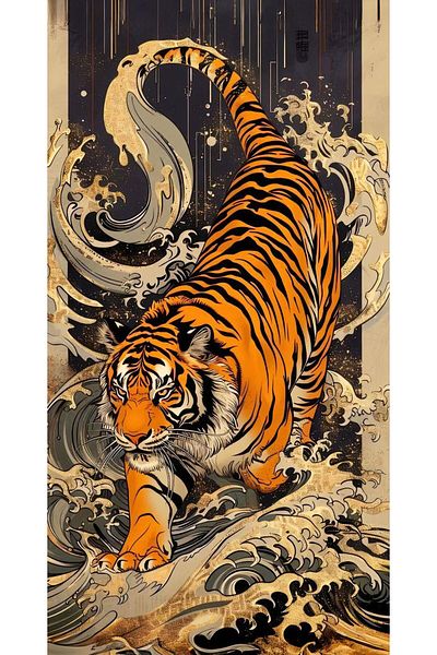 pixartsanat Majestic Tiger Pixart Art Diamond Mosaic Painting 40X60