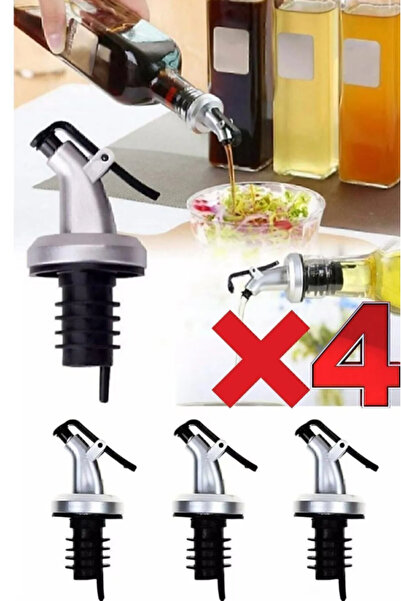 AYGÖREN HOME 4'lü Kapaklı Damlatmaz Yağ Tıpası Yağdanlık Şişe Ucu Yağlık Sirkelik Sosluk Damlatmaz