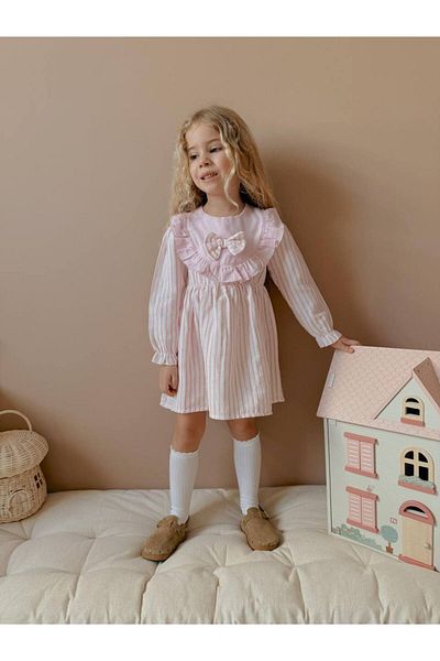 YİGİT BUTİK Rochie pentru fete din țesătură cu dungi Yigit Boutique